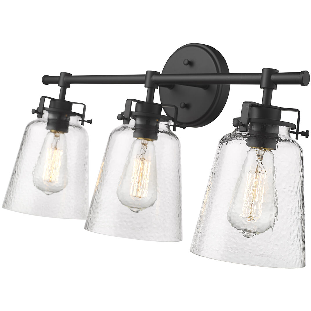 Amberose 3 Light 22.9 inch Matte Black Bathroom Vanity Light Wall Light
